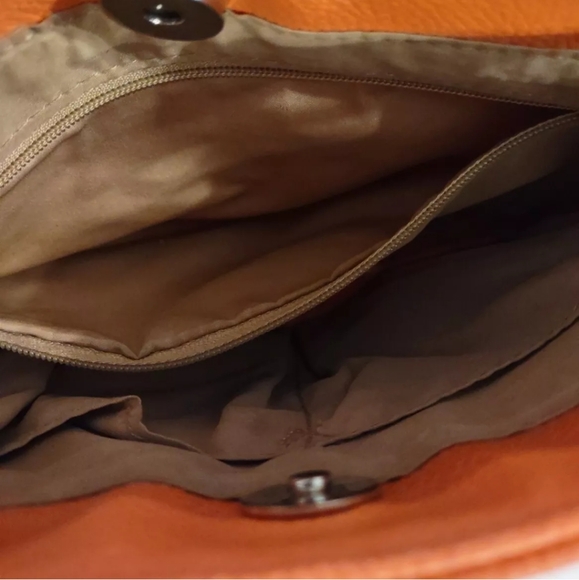 Nine West Womens Orange Coral Faux Leather Crossbody Purse Shoulder 10 x 7.5 in - Picture 7 of 11